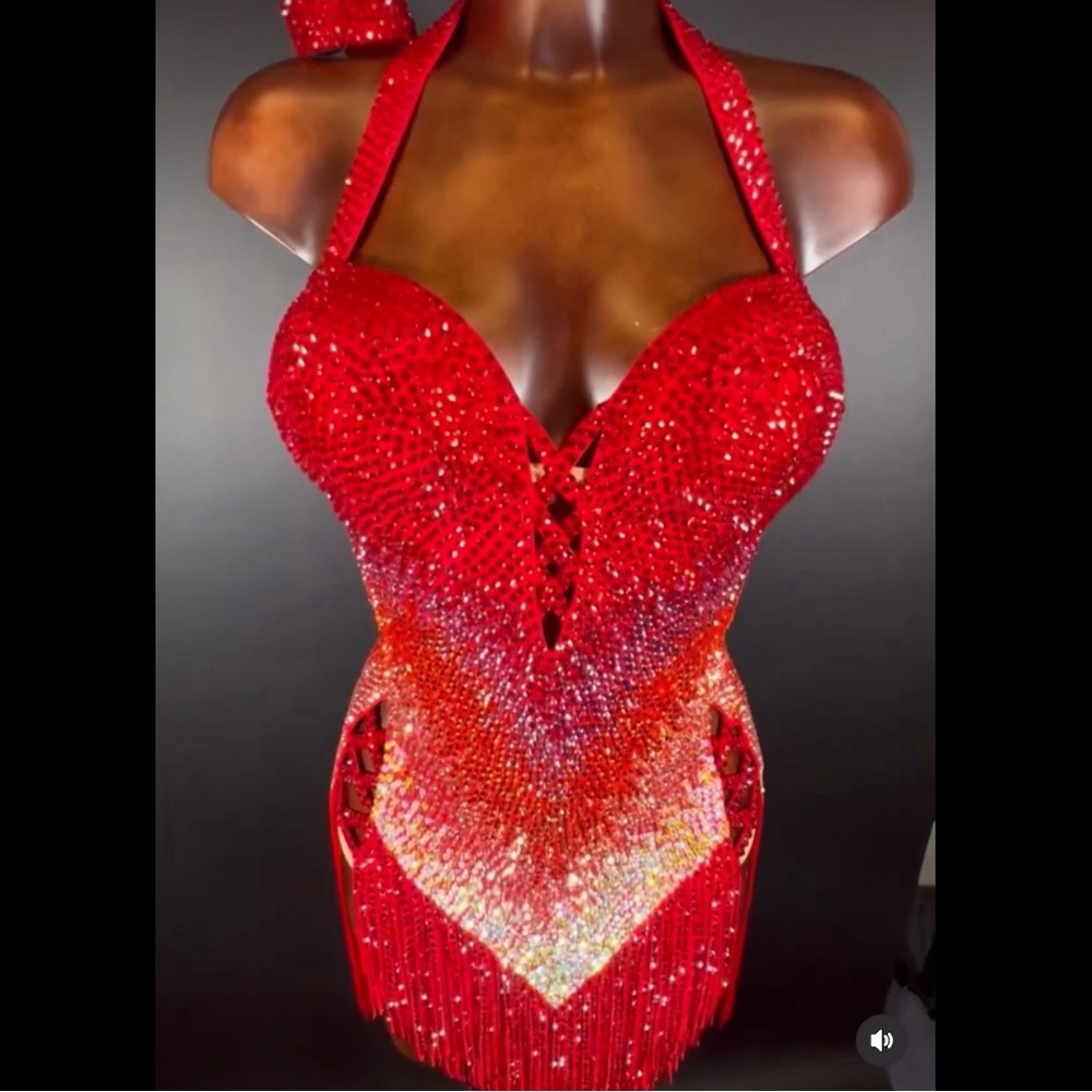 BRAND NEW VAKHNER pro latin competition dress size 6-8 CUSTOM NEVER WORN- FIRM$